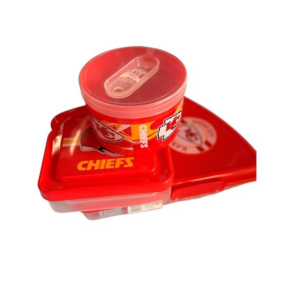 Kansas City Chiefs NFL Food Storage Container Set Red 3-Piece Officially License - Picture 2 of 7